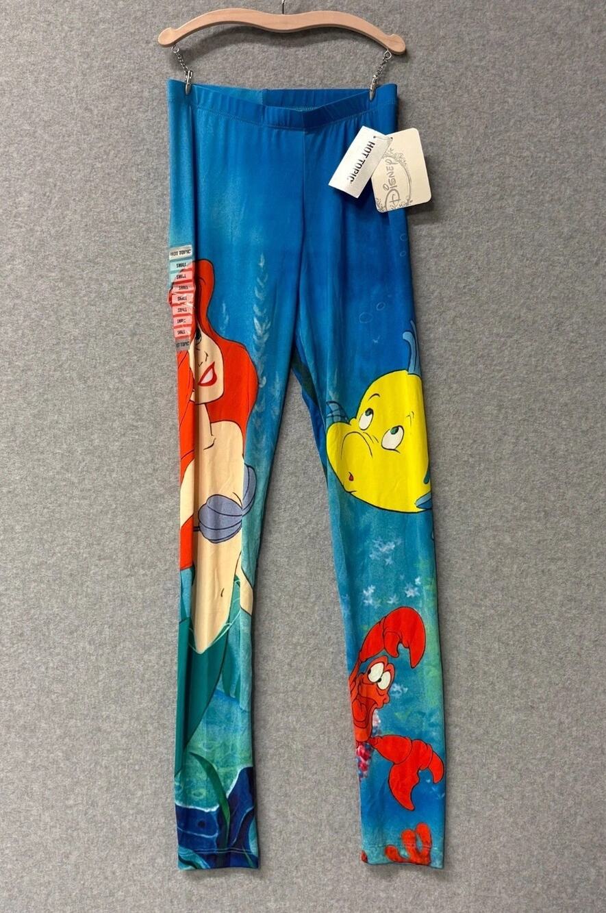 Disney Ariel Flounder Sebastian Leggings Hot Topic Size Small NWT